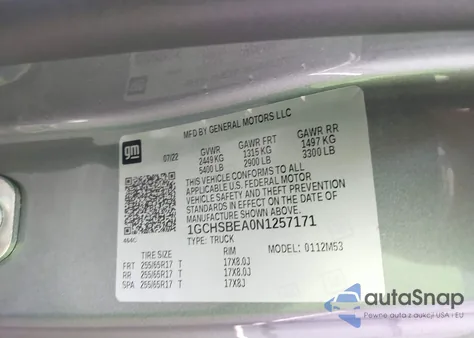 2022 Chevrolet Colorado 2Wd Long Box Wt from USA, damaged, VIN 1GCHSBEA0N1257171